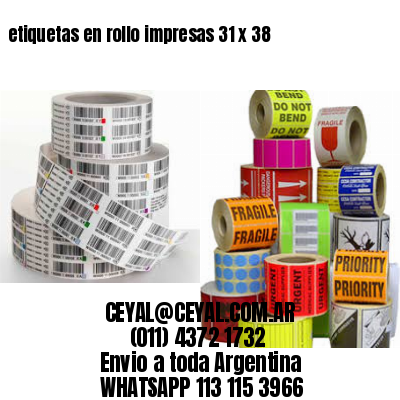 etiquetas en rollo impresas 31 x 38