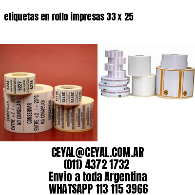 etiquetas en rollo impresas 33 x 25