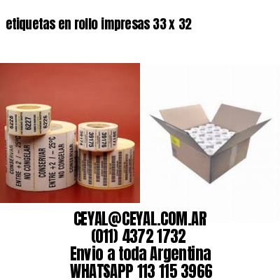 etiquetas en rollo impresas 33 x 32