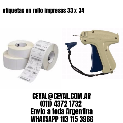 etiquetas en rollo impresas 33 x 34