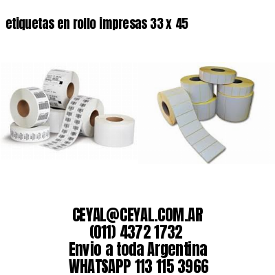 etiquetas en rollo impresas 33 x 45