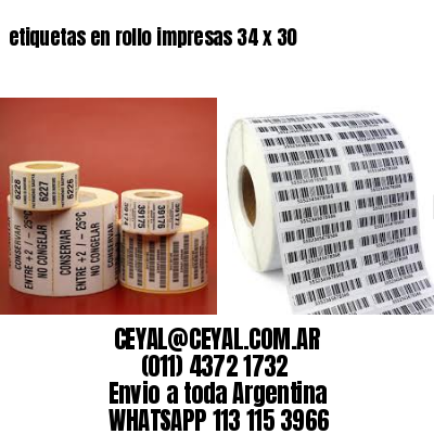 etiquetas en rollo impresas 34 x 30