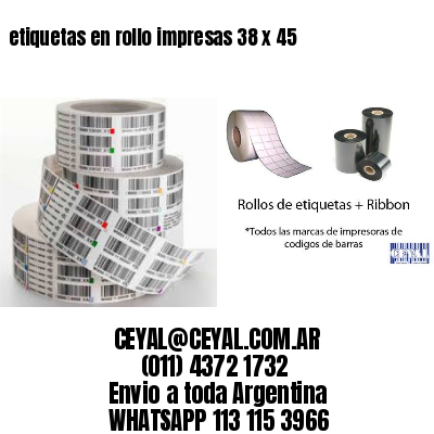 etiquetas en rollo impresas 38 x 45