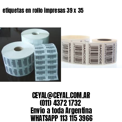 etiquetas en rollo impresas 39 x 35