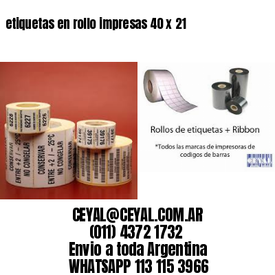 etiquetas en rollo impresas 40 x 21