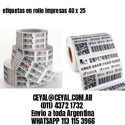 etiquetas en rollo impresas 40 x 25