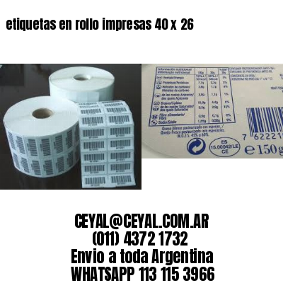 etiquetas en rollo impresas 40 x 26