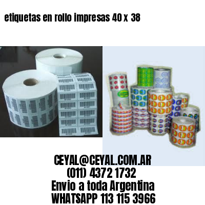 etiquetas en rollo impresas 40 x 38