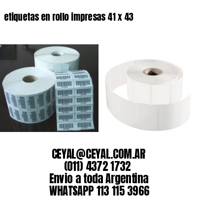 etiquetas en rollo impresas 41 x 43