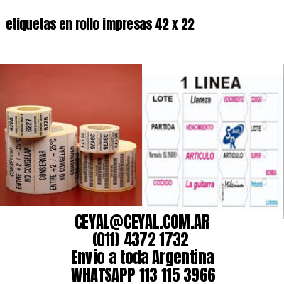 etiquetas en rollo impresas 42 x 22