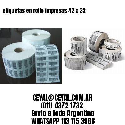 etiquetas en rollo impresas 42 x 32