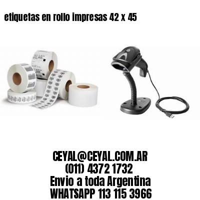 etiquetas en rollo impresas 42 x 45