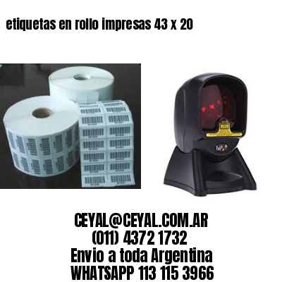 etiquetas en rollo impresas 43 x 20