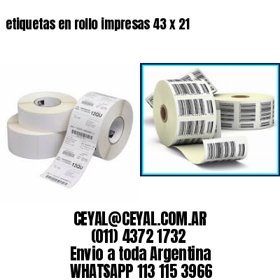 etiquetas en rollo impresas 43 x 21