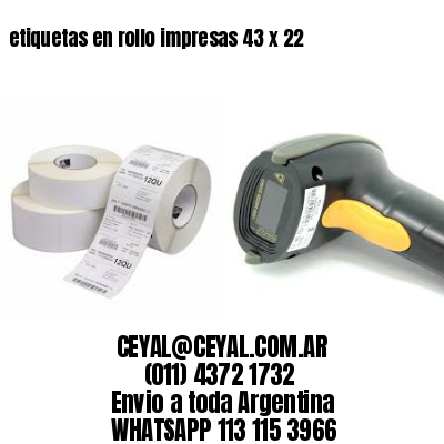 etiquetas en rollo impresas 43 x 22