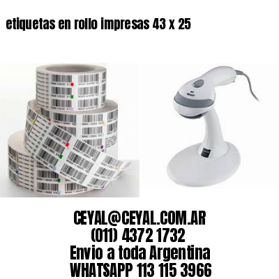 etiquetas en rollo impresas 43 x 25