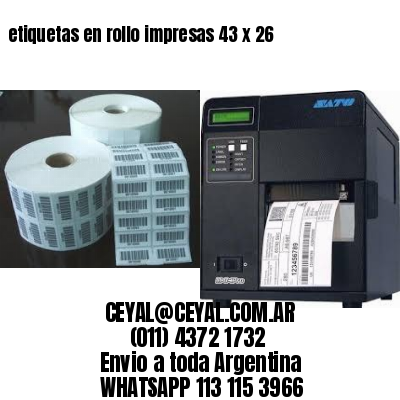 etiquetas en rollo impresas 43 x 26