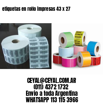 etiquetas en rollo impresas 43 x 27