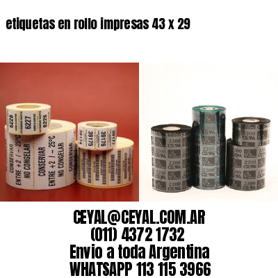 etiquetas en rollo impresas 43 x 29