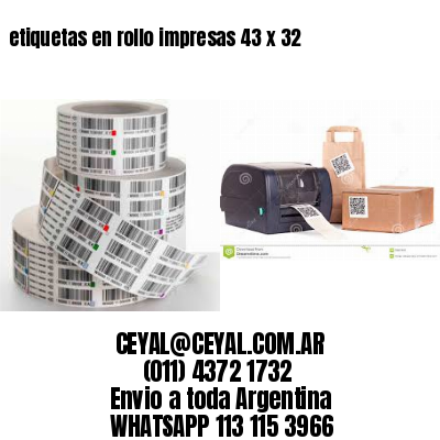 etiquetas en rollo impresas 43 x 32