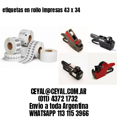 etiquetas en rollo impresas 43 x 34