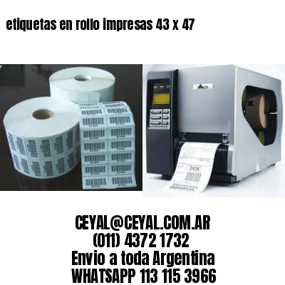 etiquetas en rollo impresas 43 x 47