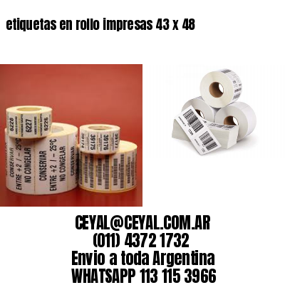 etiquetas en rollo impresas 43 x 48