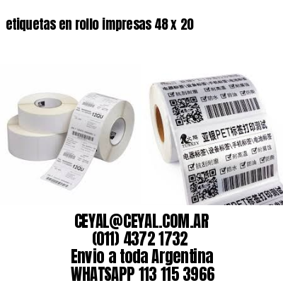 etiquetas en rollo impresas 48 x 20