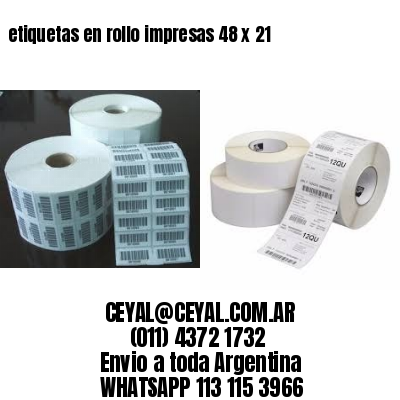 etiquetas en rollo impresas 48 x 21