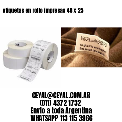 etiquetas en rollo impresas 48 x 25