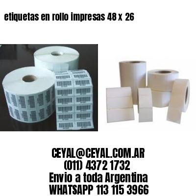 etiquetas en rollo impresas 48 x 26