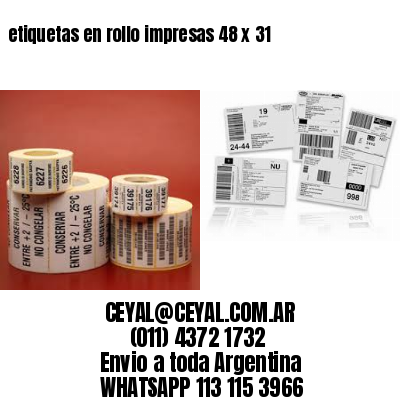 etiquetas en rollo impresas 48 x 31