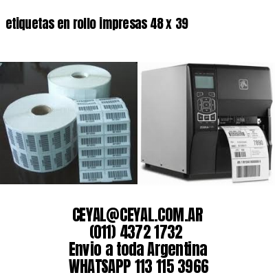 etiquetas en rollo impresas 48 x 39
