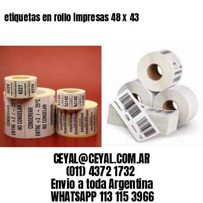etiquetas en rollo impresas 48 x 43