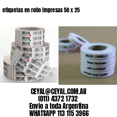 etiquetas en rollo impresas 50 x 25