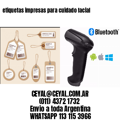 etiquetas impresas para cuidado facial