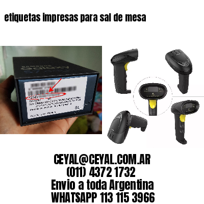 etiquetas impresas para sal de mesa