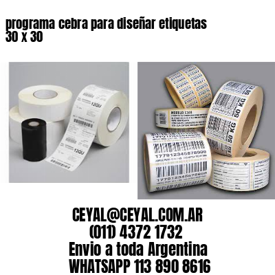 programa cebra para diseñar etiquetas 30 x 30