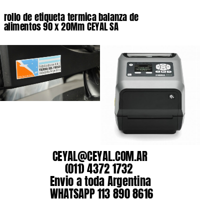 rollo de etiqueta termica balanza de alimentos 90 x 20Mm CEYAL SA
