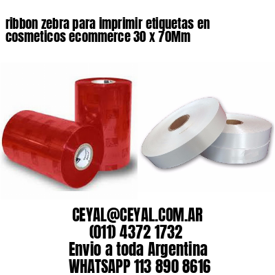 ribbon zebra para imprimir etiquetas en cosmeticos ecommerce 30 x 70Mm