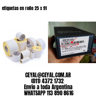 etiquetas en rollo 25 x 91