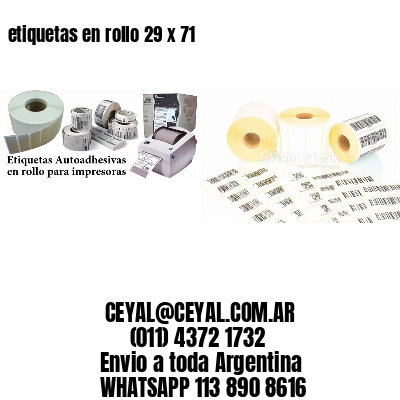 etiquetas en rollo 29 x 71