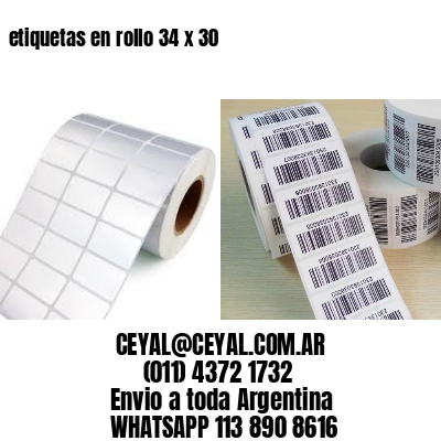 etiquetas en rollo 34 x 30
