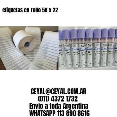etiquetas en rollo 58 x 22