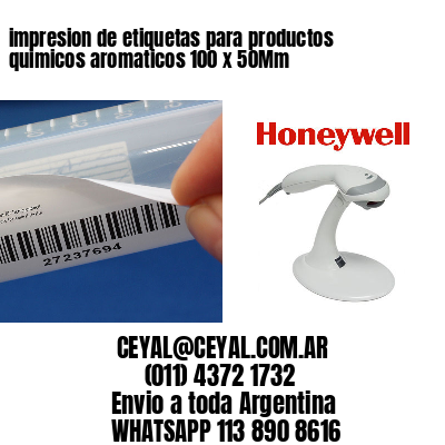 impresion de etiquetas para productos quimicos aromaticos 100 x 50Mm
