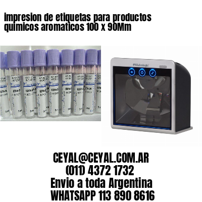 impresion de etiquetas para productos quimicos aromaticos 100 x 90Mm