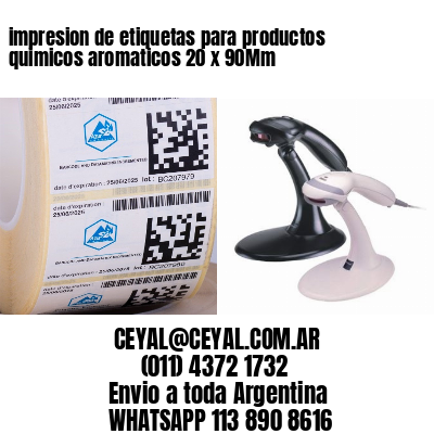 impresion de etiquetas para productos quimicos aromaticos 20 x 90Mm