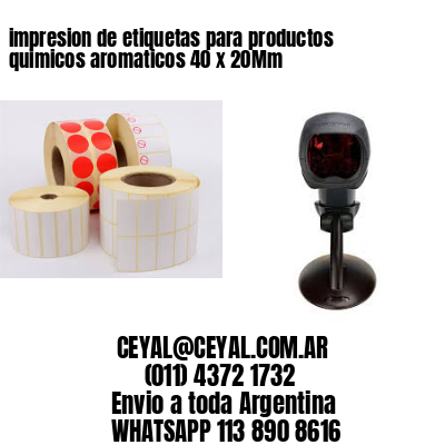 impresion de etiquetas para productos quimicos aromaticos 40 x 20Mm