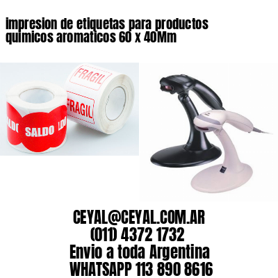 impresion de etiquetas para productos quimicos aromaticos 60 x 40Mm