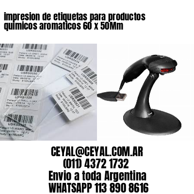 impresion de etiquetas para productos quimicos aromaticos 60 x 50Mm